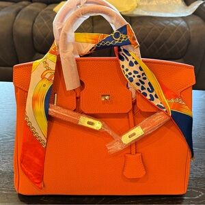 Orange “Wirkin” Designer Inspired Women's Bag 35 cm